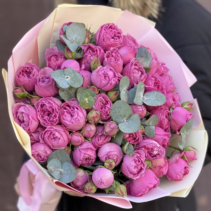 Букет Мисти баблс с эвкалиптом