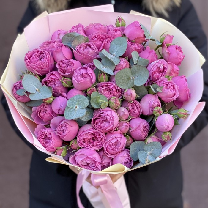 Букет Мисти баблс с эвкалиптом