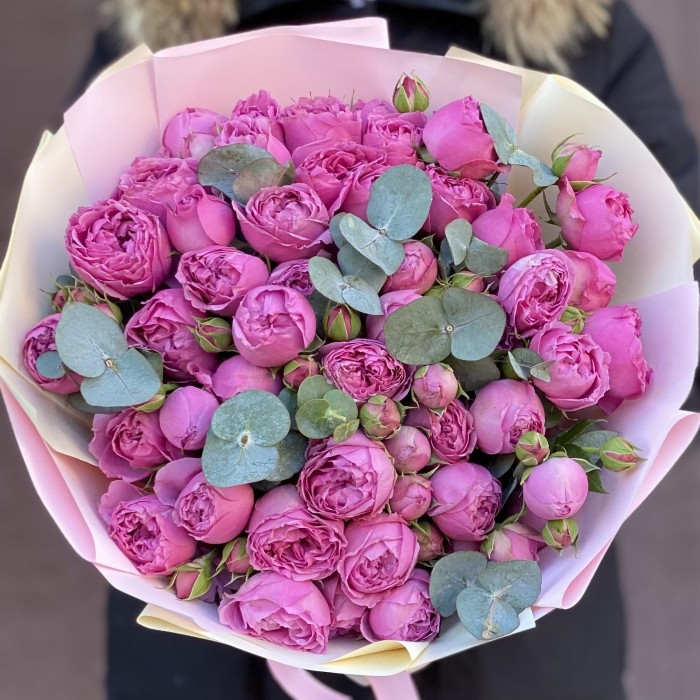 Букет Мисти баблс с эвкалиптом