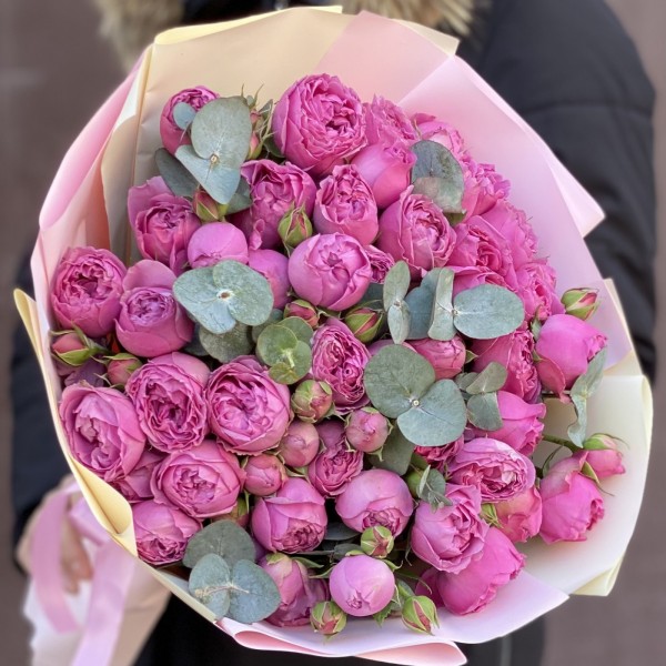 Букет Мисти баблс с эвкалиптом