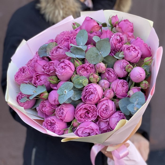 Букет Мисти баблс с эвкалиптом