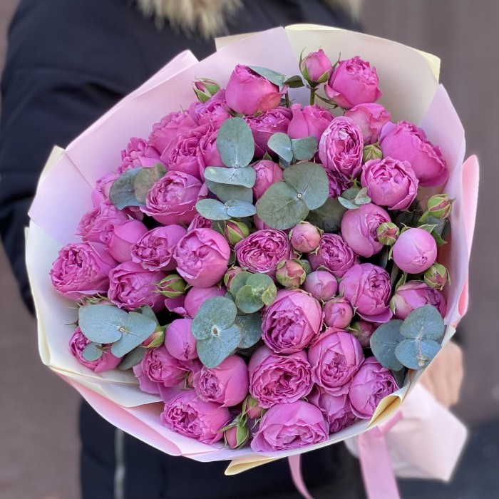 Букет Мисти баблс с эвкалиптом