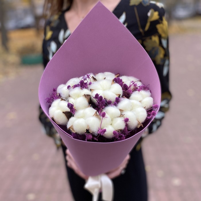 Букет из лимонного хлопка