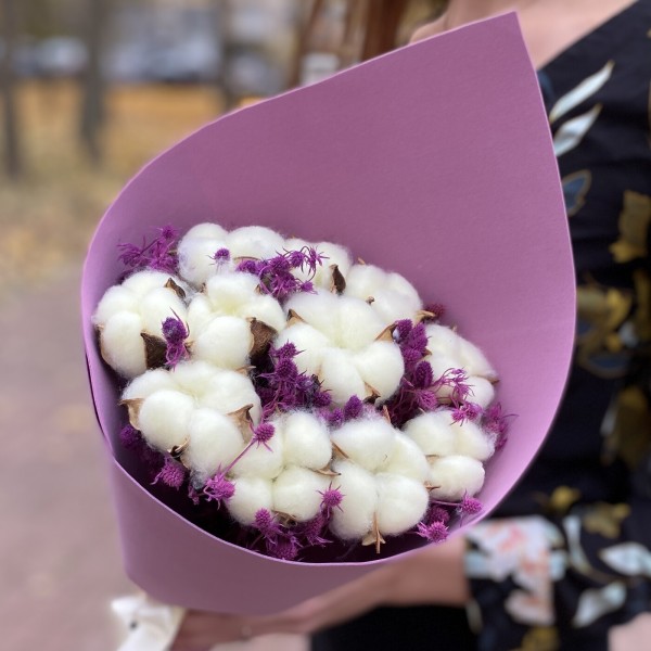 Букет из лимонного хлопка