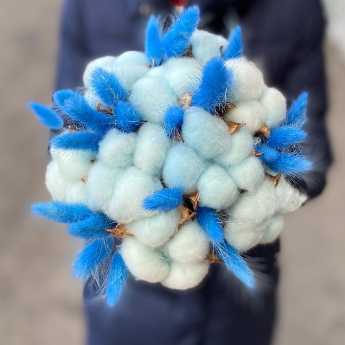 Голубой хлопок в коробке