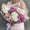 11 белых, сиреневых и розовых кустовых хризантем