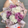 11 белых, сиреневых и розовых кустовых хризантем