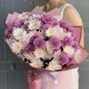 15 сиреневых и розовых кустовых хризантем