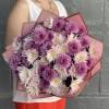 15 сиреневых и розовых кустовых хризантем