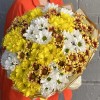 Яркий букет из 21 кустовой хризантемы