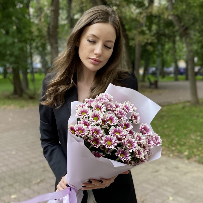 9 кустовых хризантем Хайдар пинк