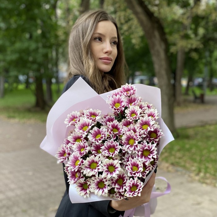 9 кустовых хризантем Хайдар пинк