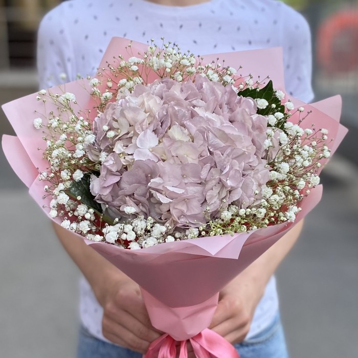 Жемчужная гортензия с гипсофилой