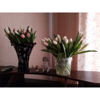 Фото отзыв: Заказ 78125, спасибо, очень красивые и свежие 2 букета! Мама и сестра очень довольны))