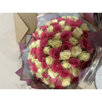 Фото отзыв: Отличный букет, заказываю уже не первый раз, все на высшем уровне, цветы свежие!