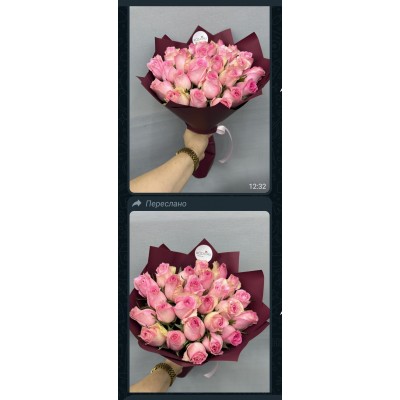 Фото отзыв: Прекрасный букет, 25 роз, целый, без ломки и помятости, вменяемый курьер, быстрая доставка в срок, попросила сделать аквабокс - сделали + ср-во для поддержки цветов и инструкция