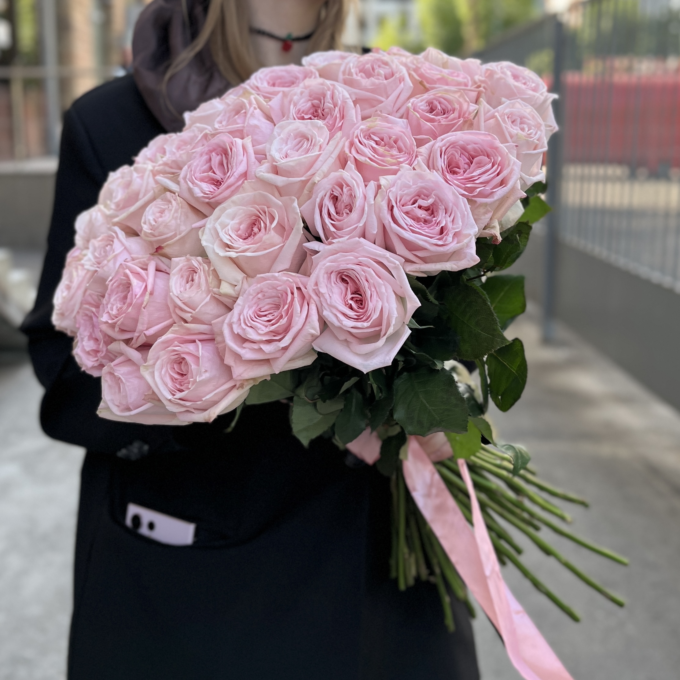 45 ароматных пионовидных Роза Пинк Охара 50 см