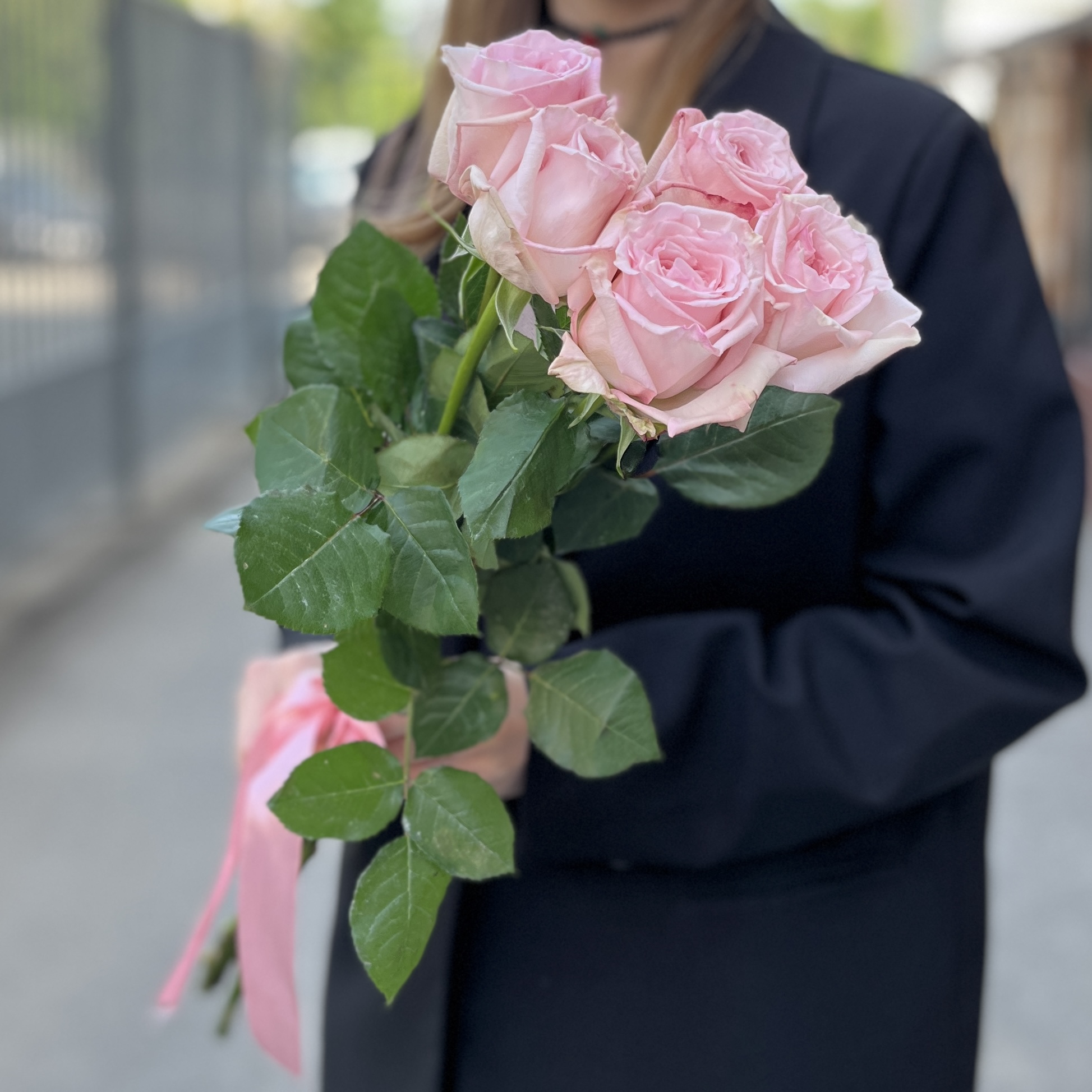 5 ароматных пионовидных роз Пинк Охара 50 см