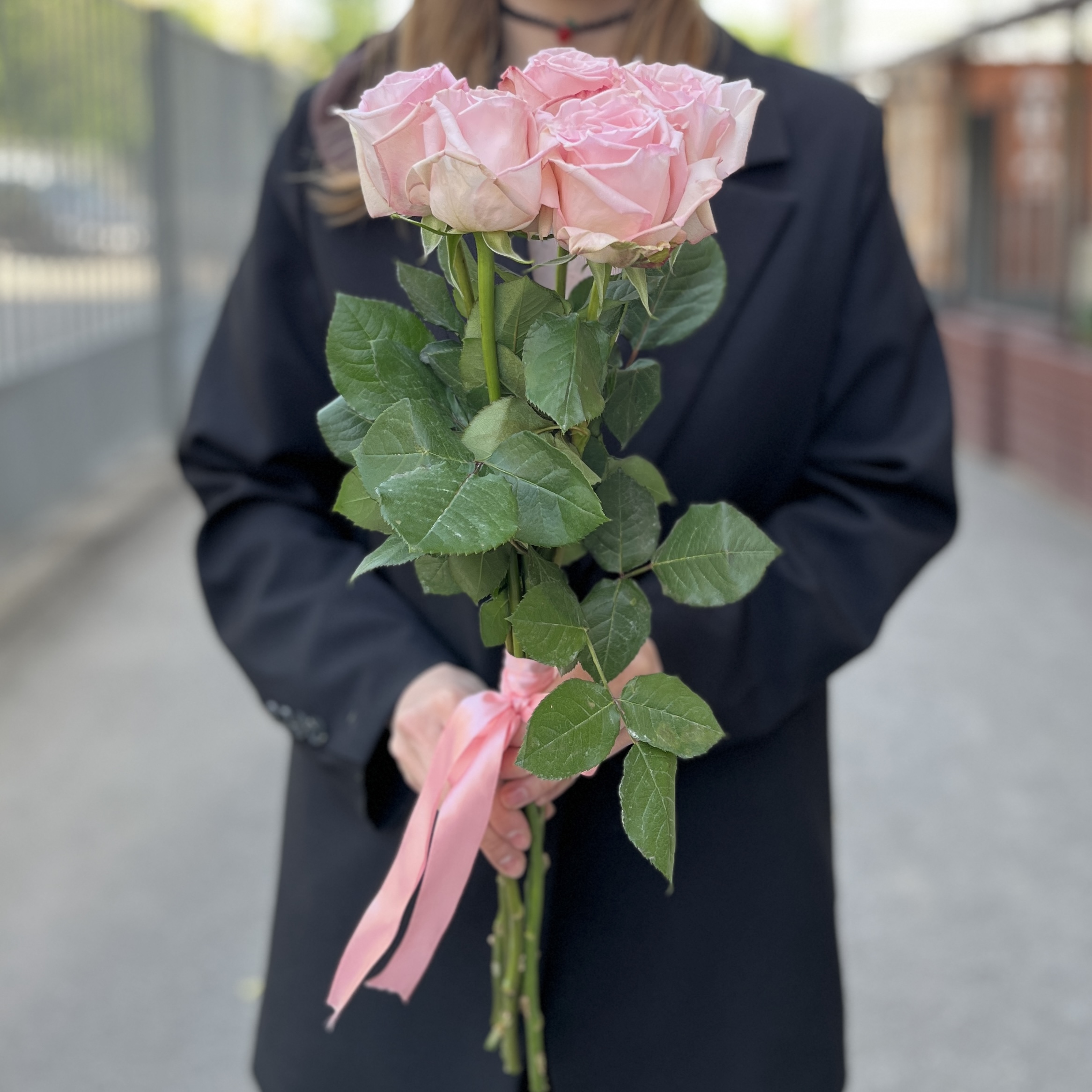 5 ароматных пионовидных роз Пинк Охара 50 см