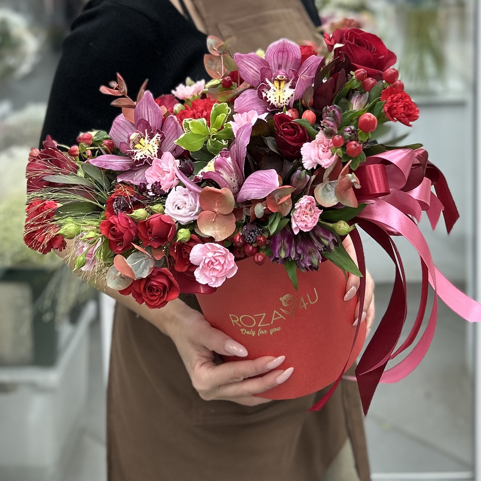 Букет дня в коробке мелодия любви