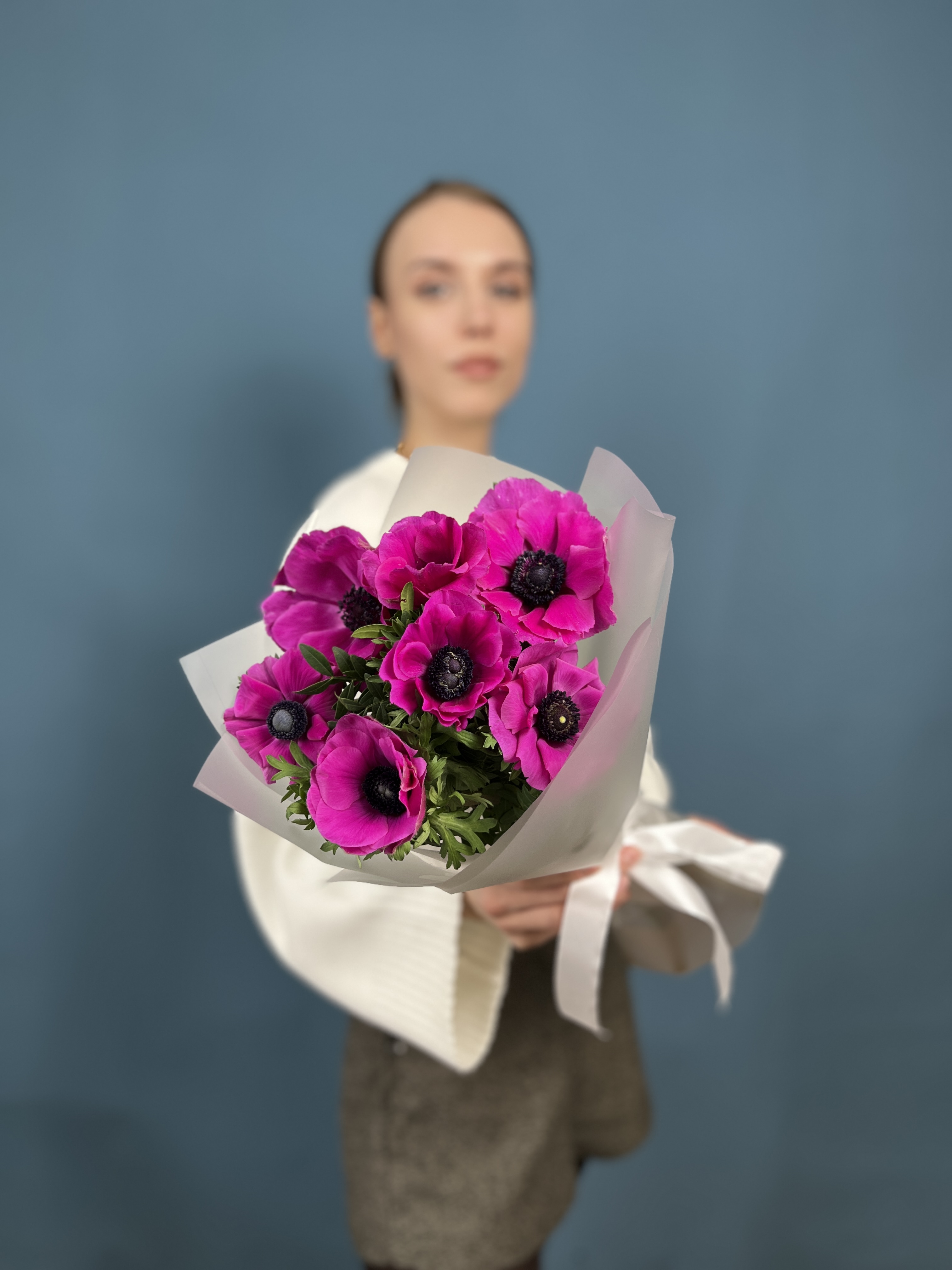 7 малиновых анемонов