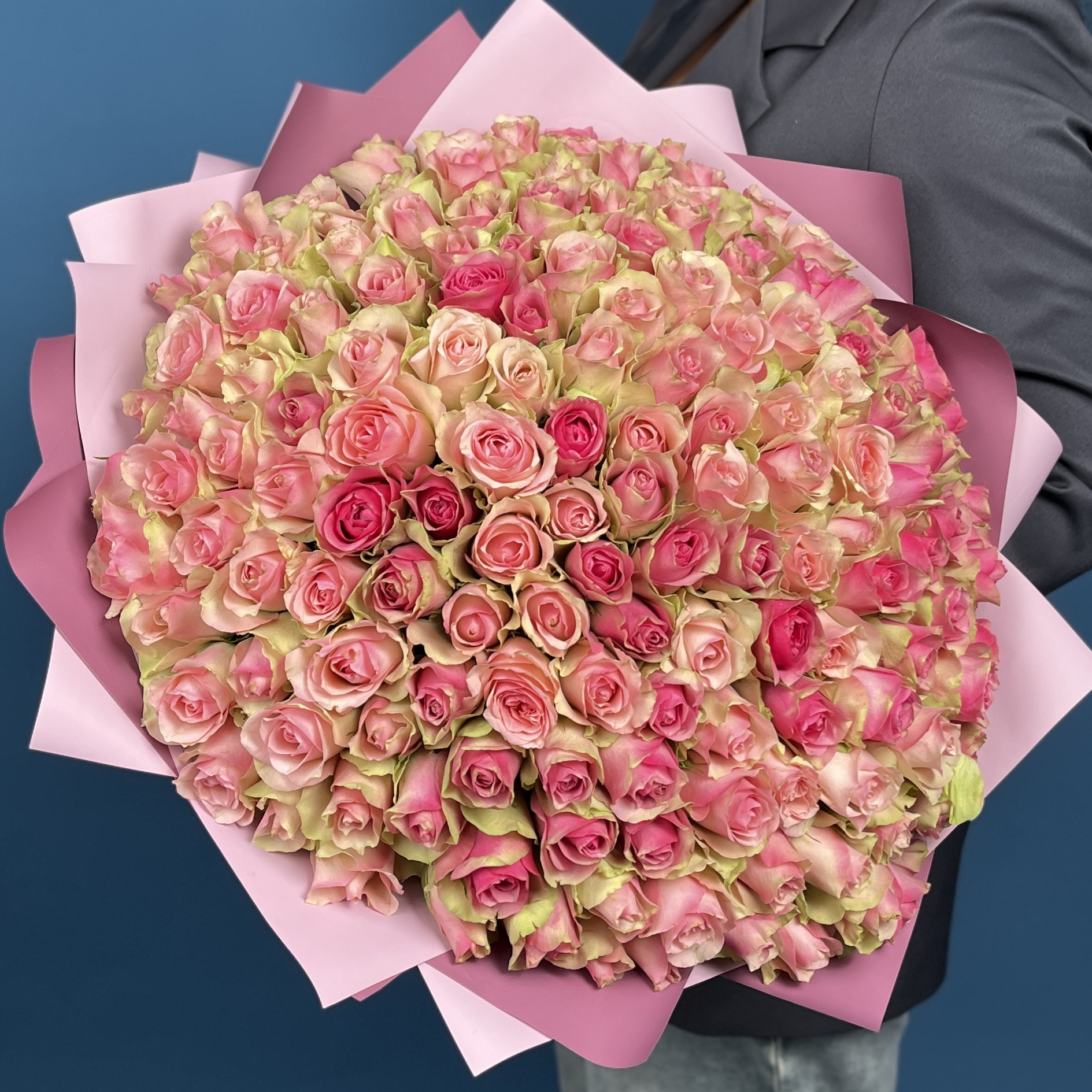 151 розово-зеленая роза бел-роз 40 см