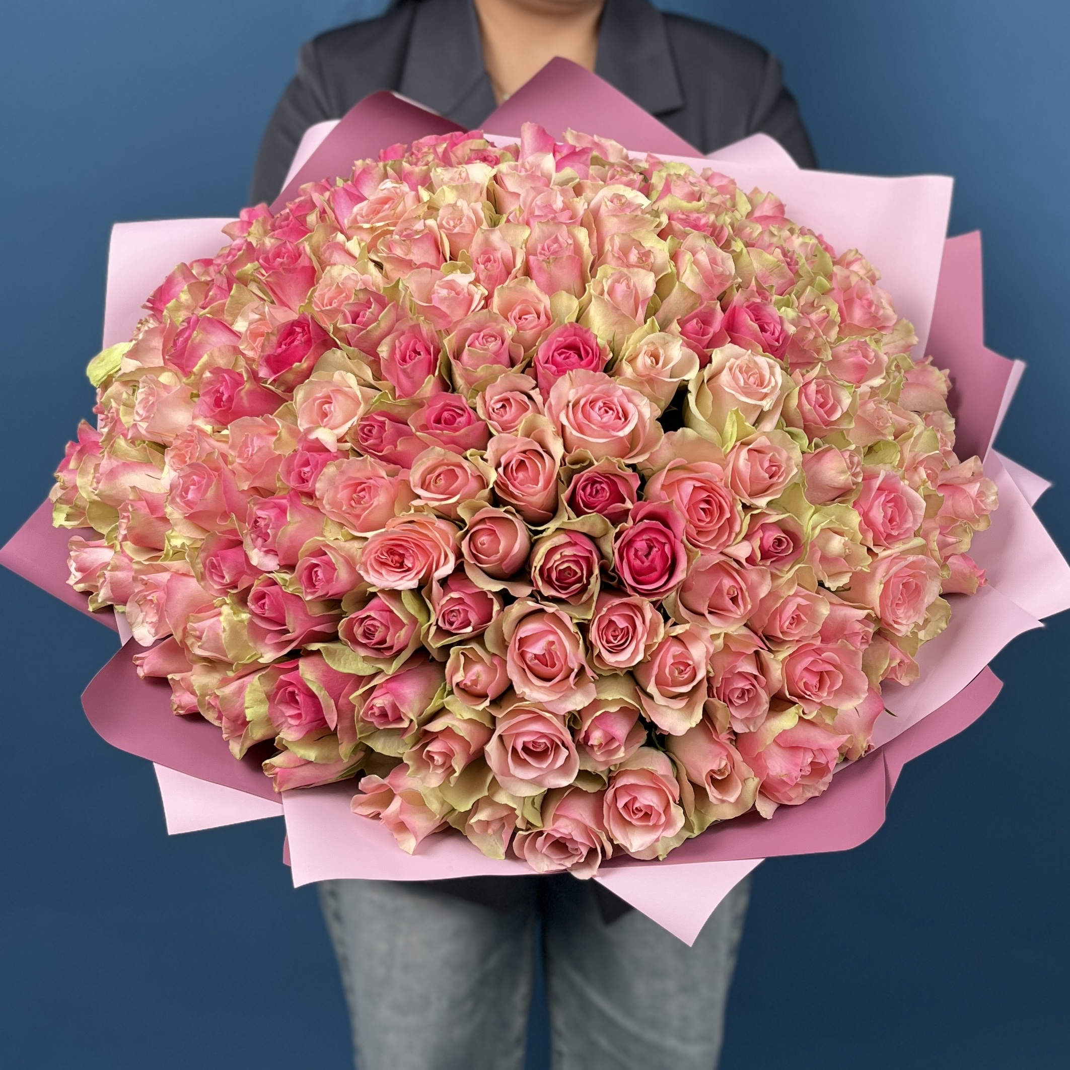 151 розово-зеленая роза бел-роз 40 см