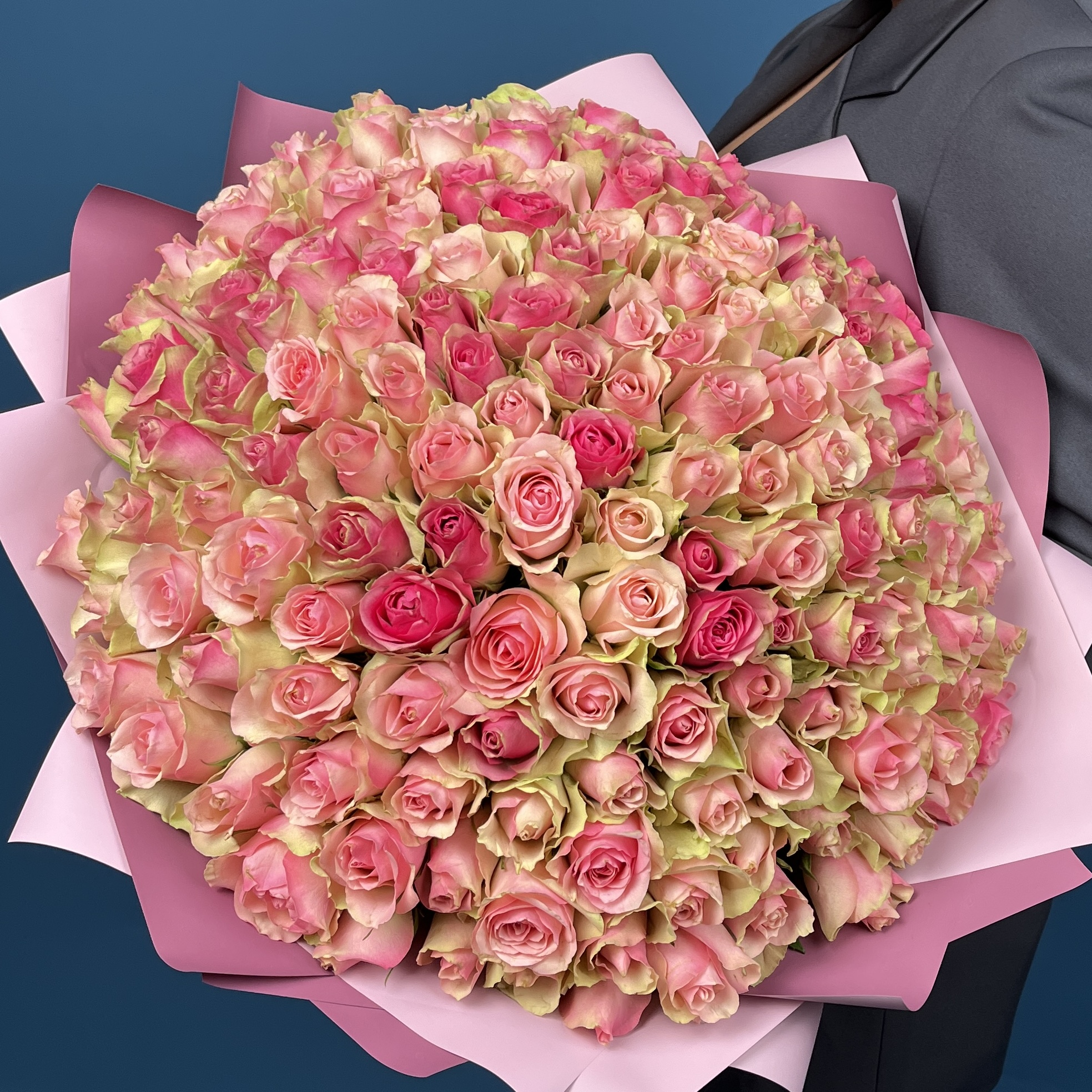 151 розово-зеленая роза бел-роз 40 см