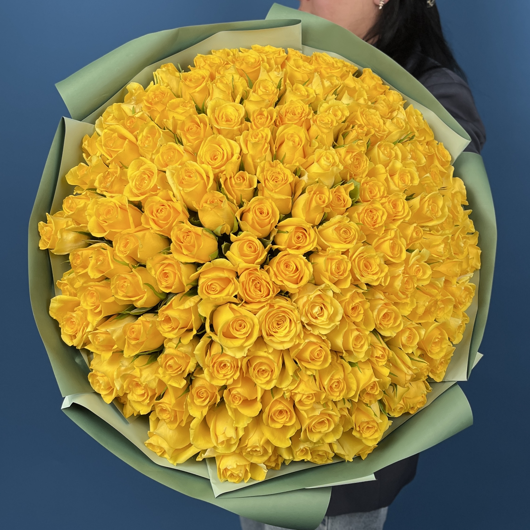 151 желтая роза 40 см