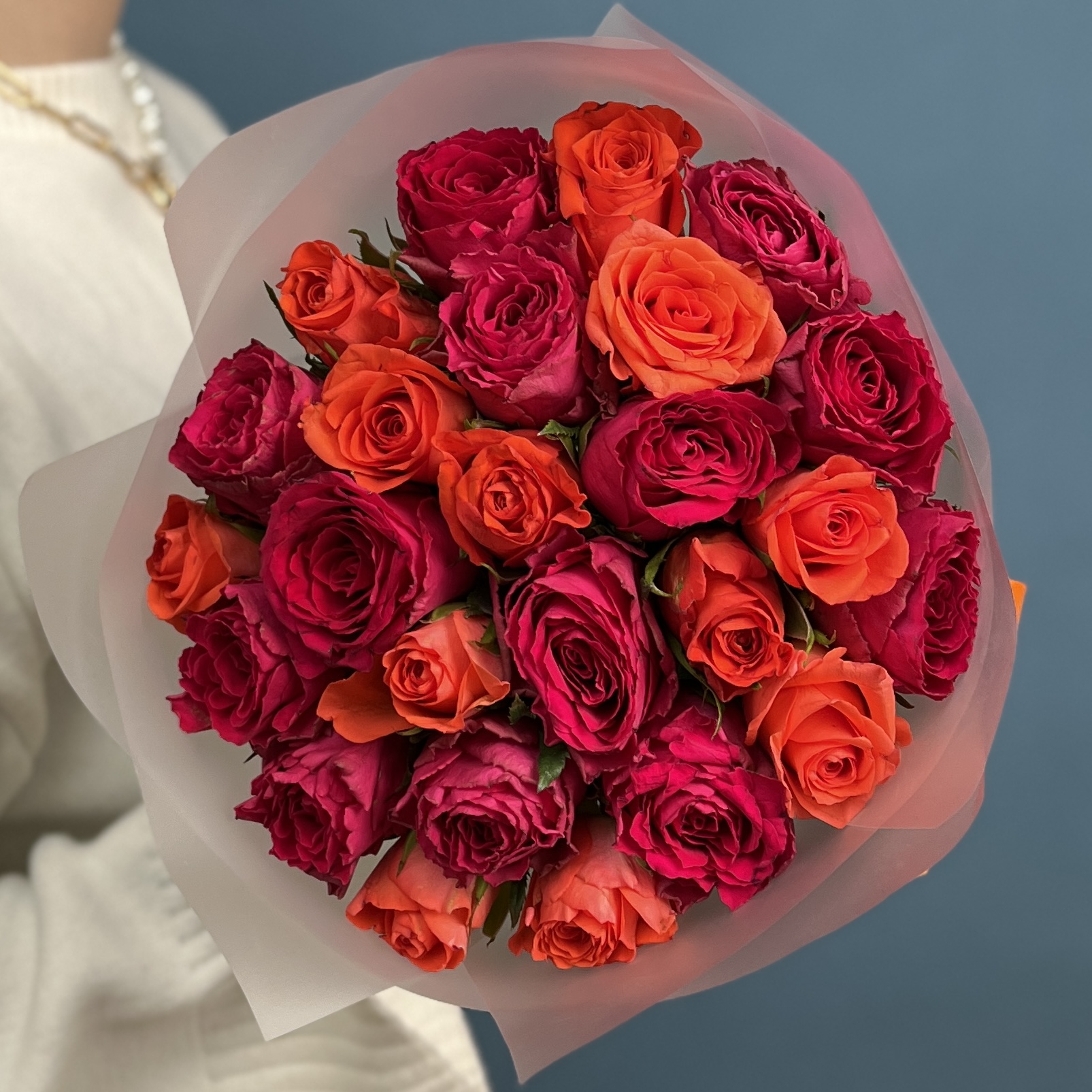 25 оранжевых роз Тутти Фрутти