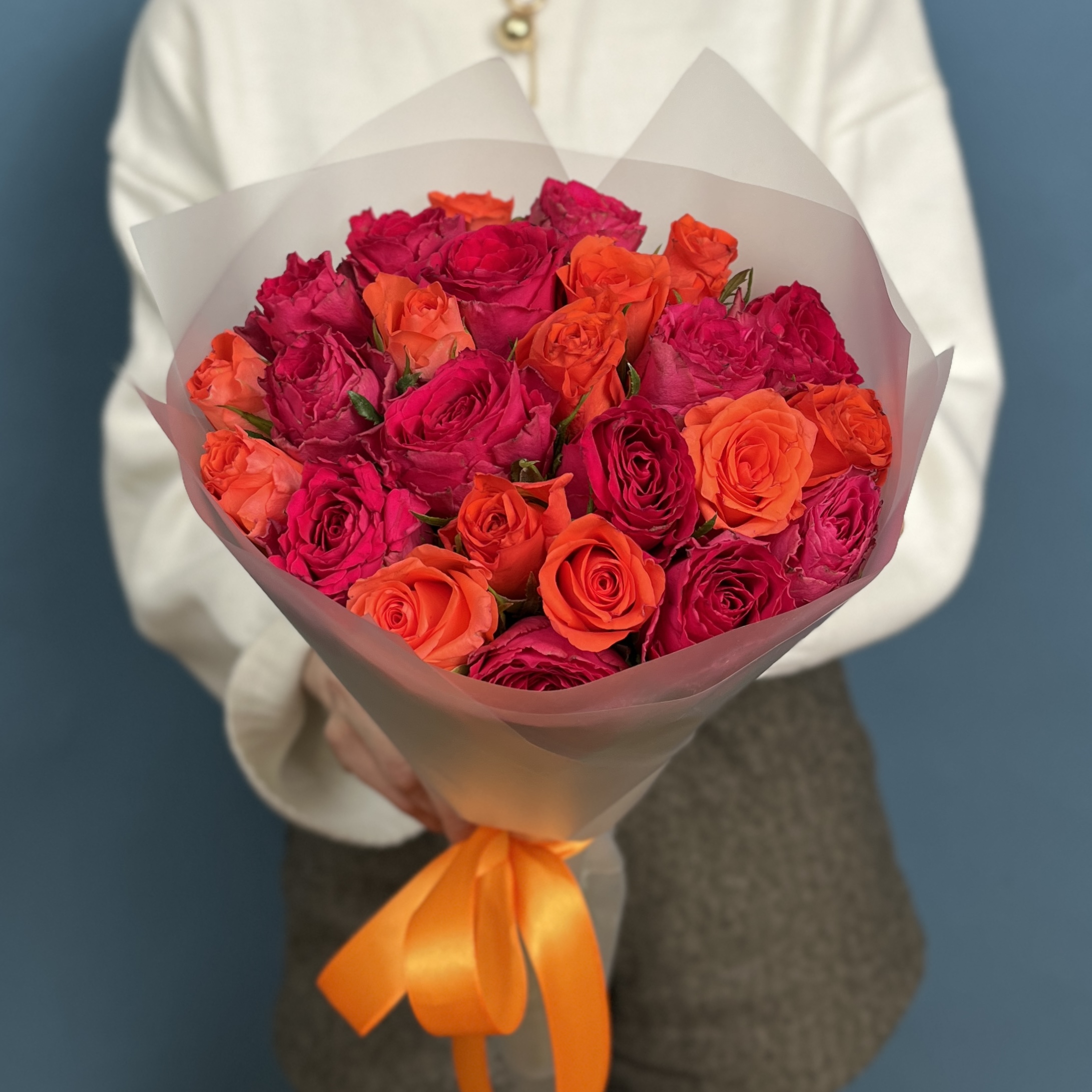 25 оранжевых роз Тутти Фрутти