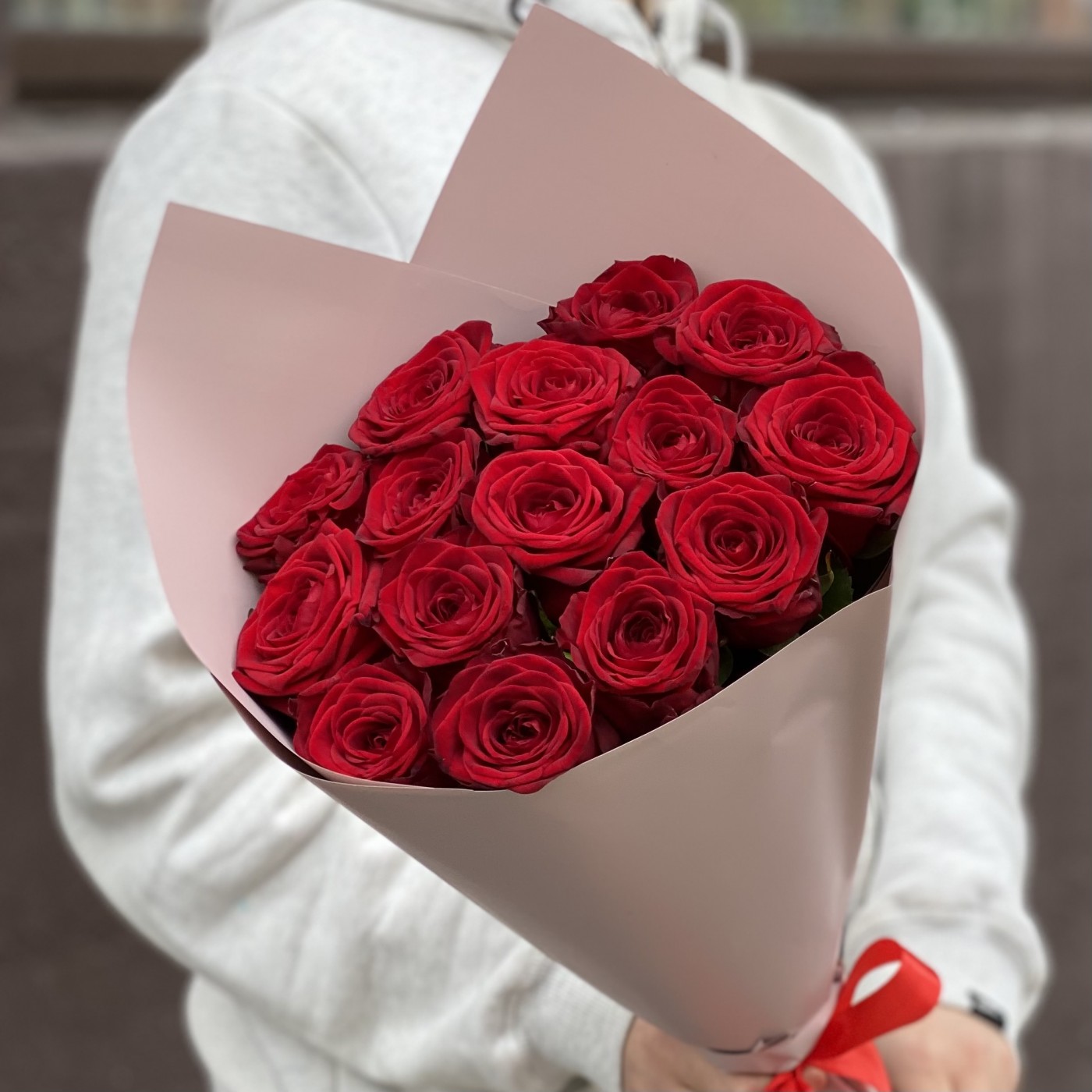 Роза 15 розовых роз 60 см, Россия - купить с доставкой в Москве, AzaliaNow