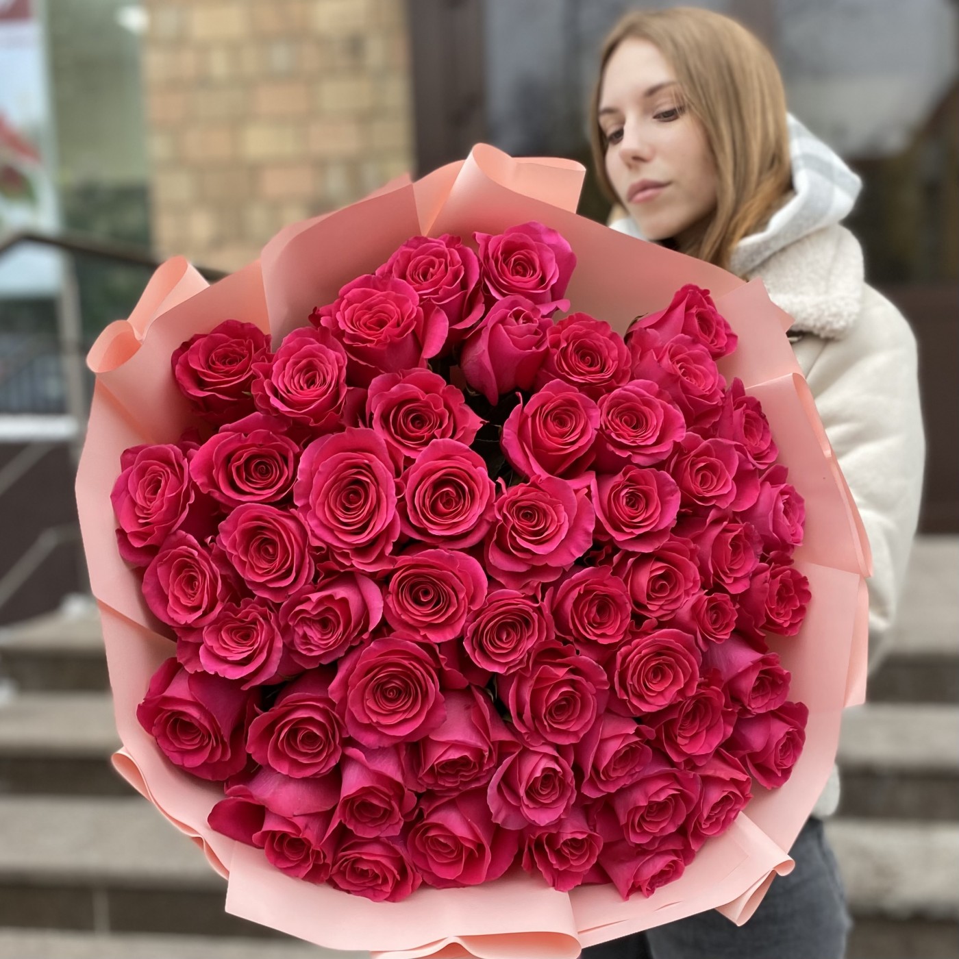 51 розовая роза Пинк Флоид