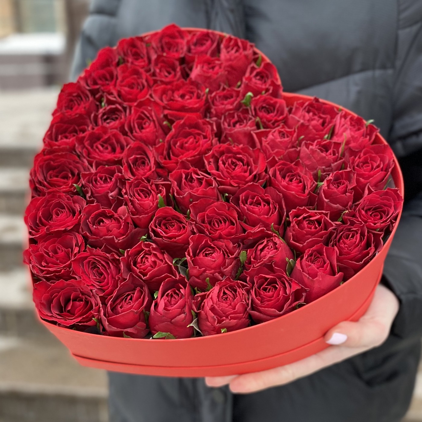 Большая коробка Сердце с розами