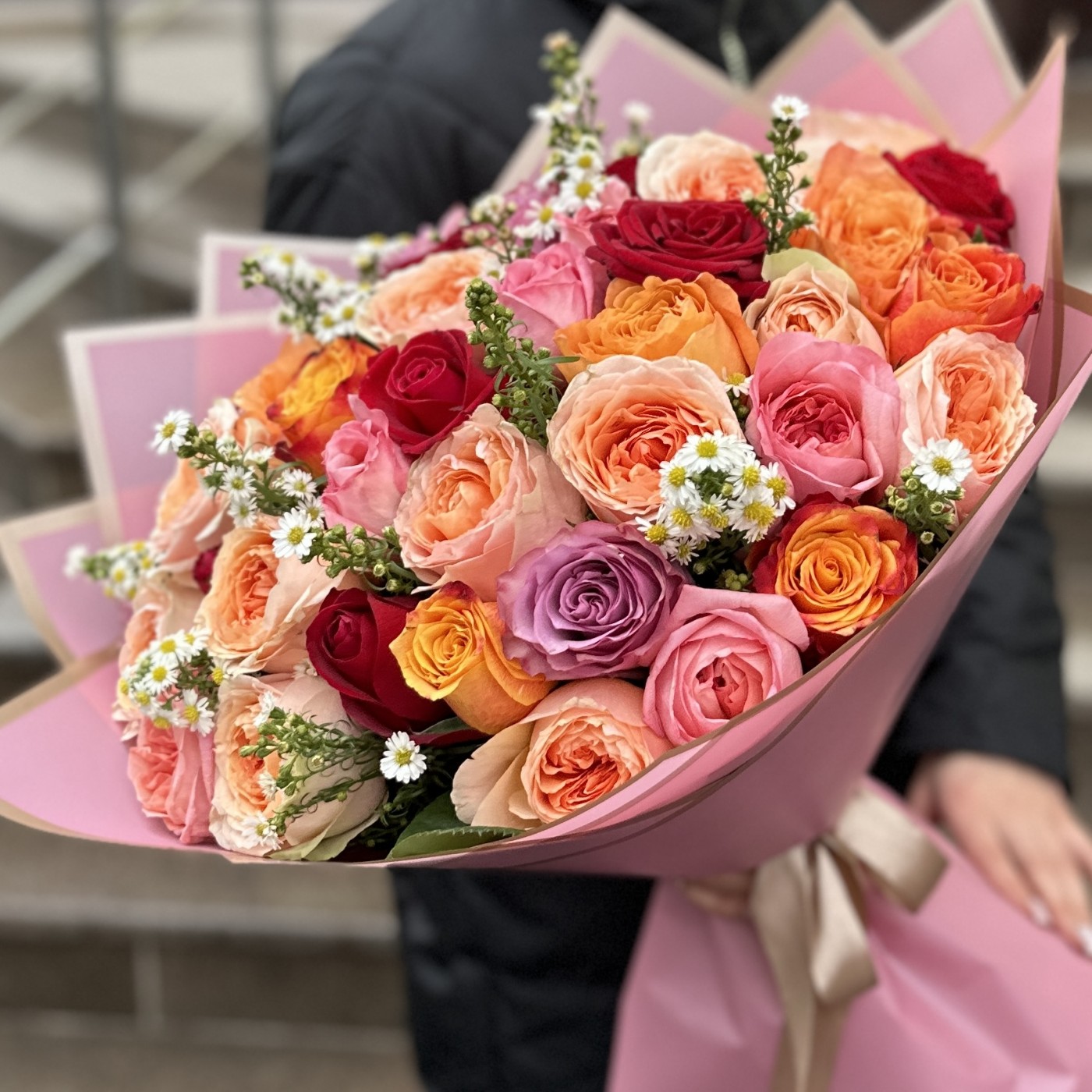 Букет из 51 розы Цветные сны