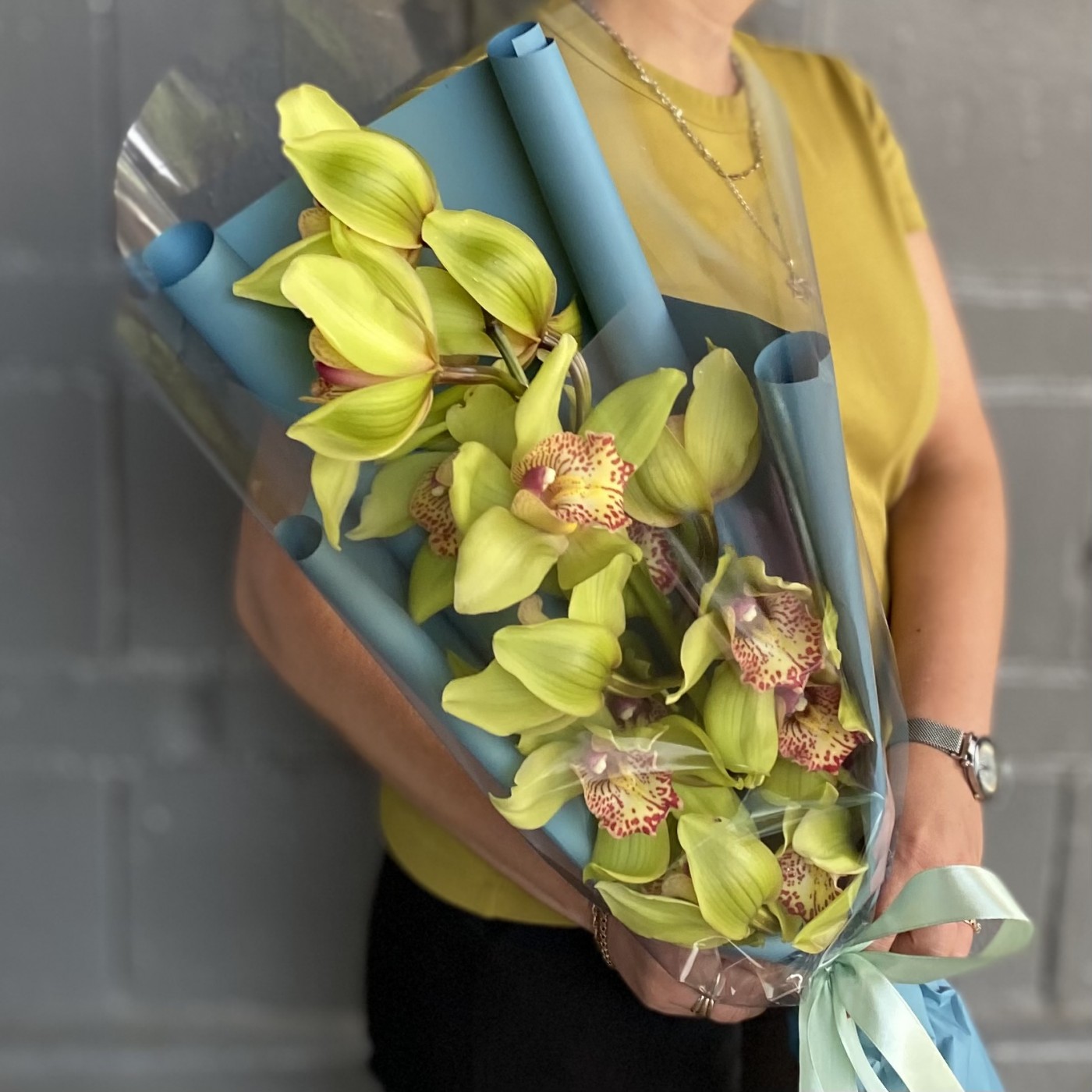 Букет орхидей зеленого цвета | доставка по Москве и области