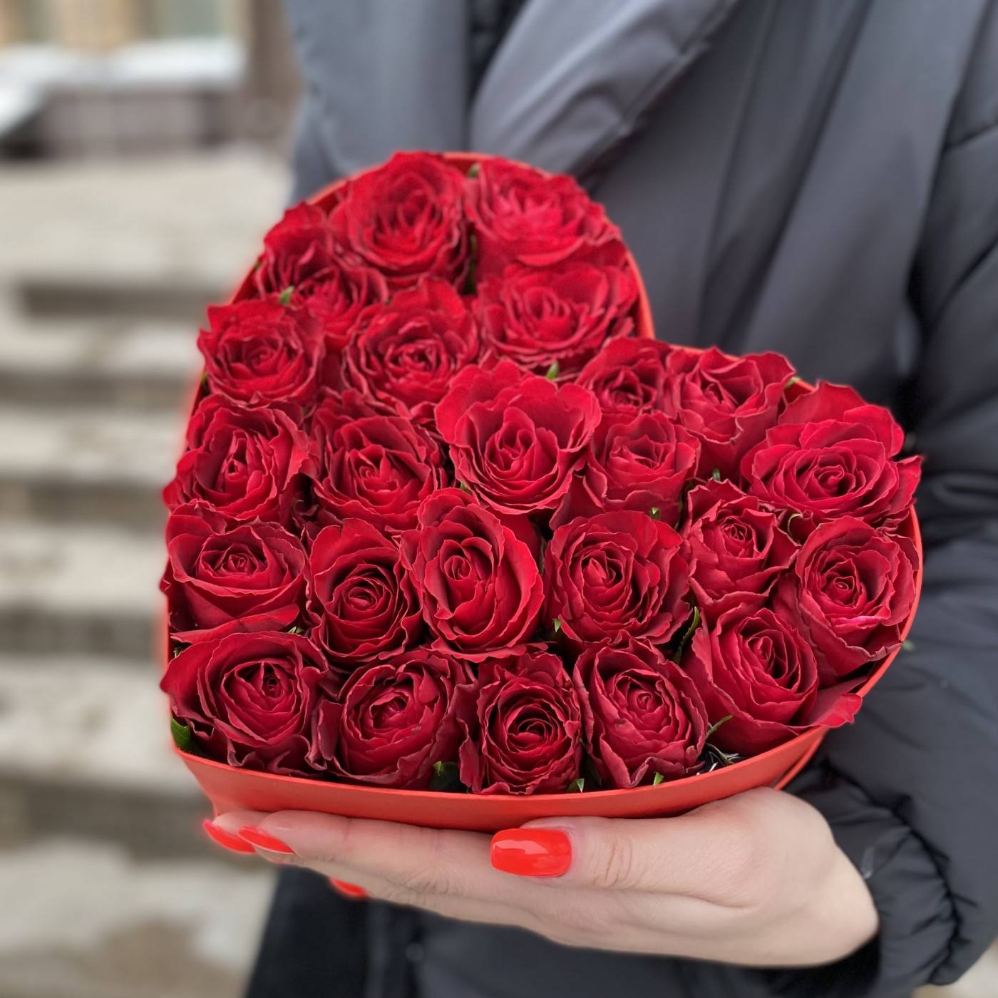 Коробка Сердце с красными розами Для Тебя