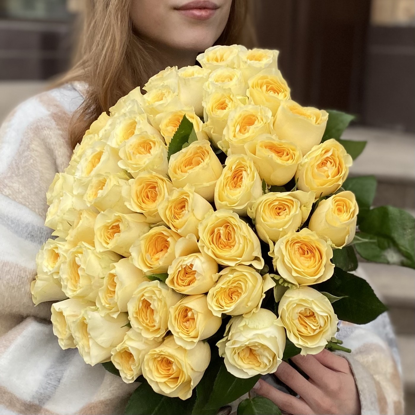 Роза лимонная пионовидная Баттеркап 35 см