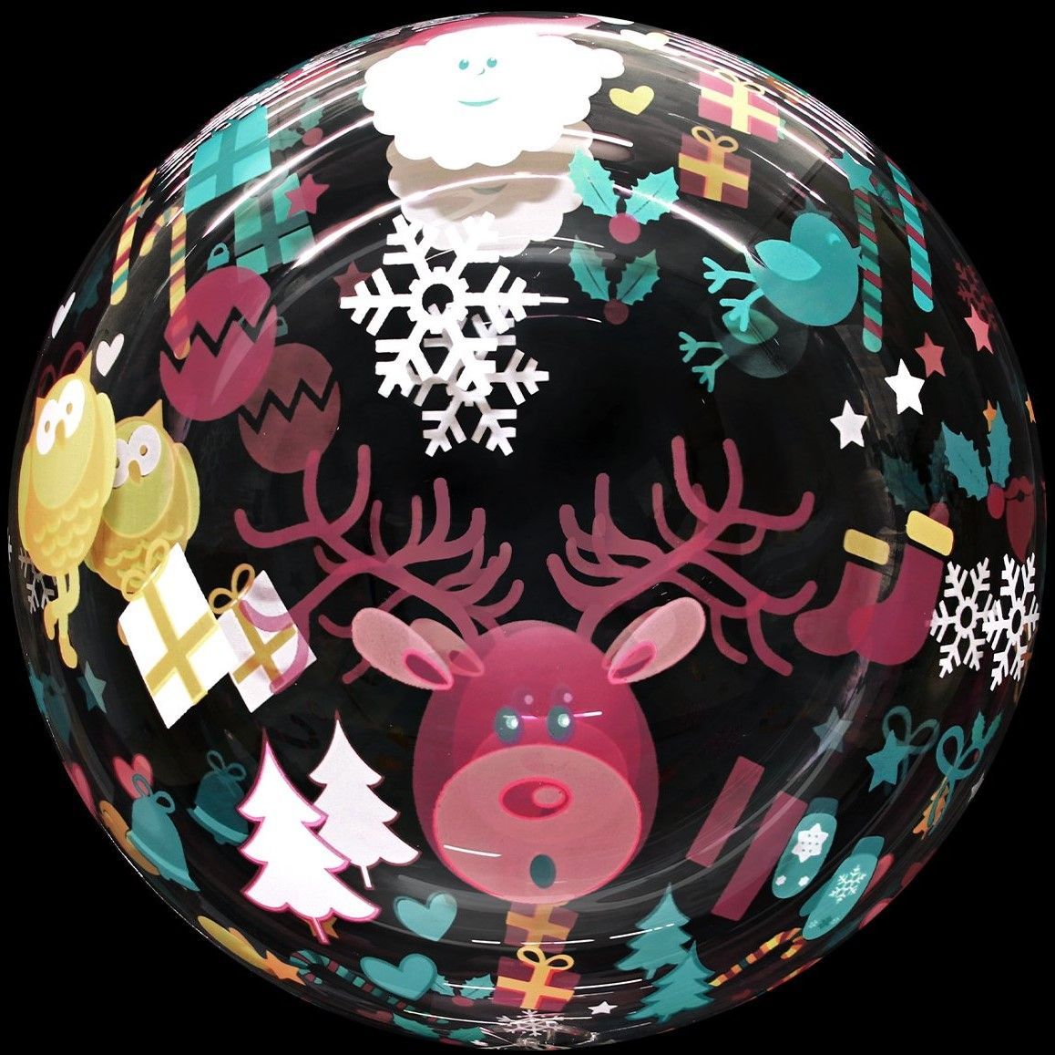 Шар круг Deco Bubble, Новогодний микс, Прозрачный