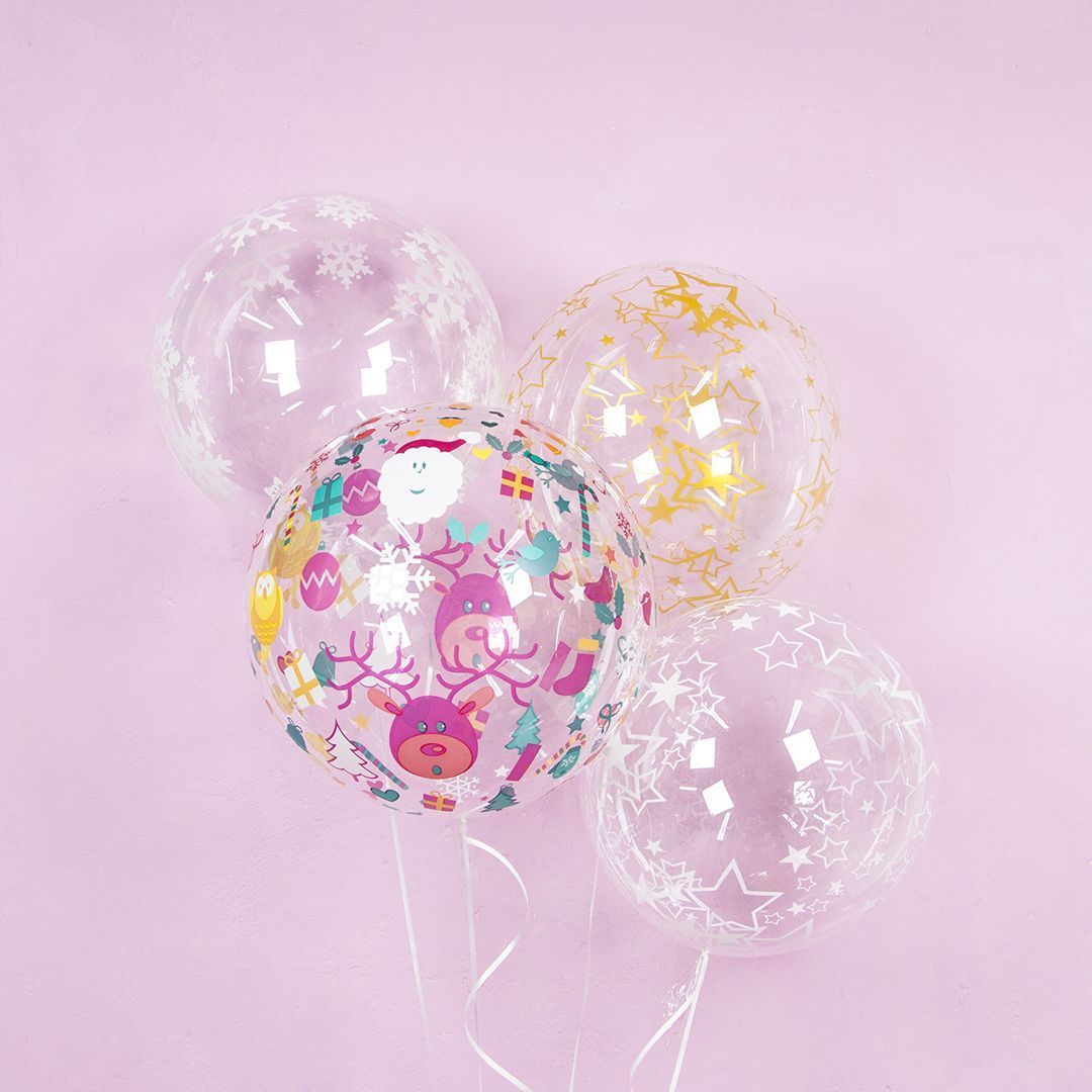 Шар круг Deco Bubble, Новогодний микс, Прозрачный