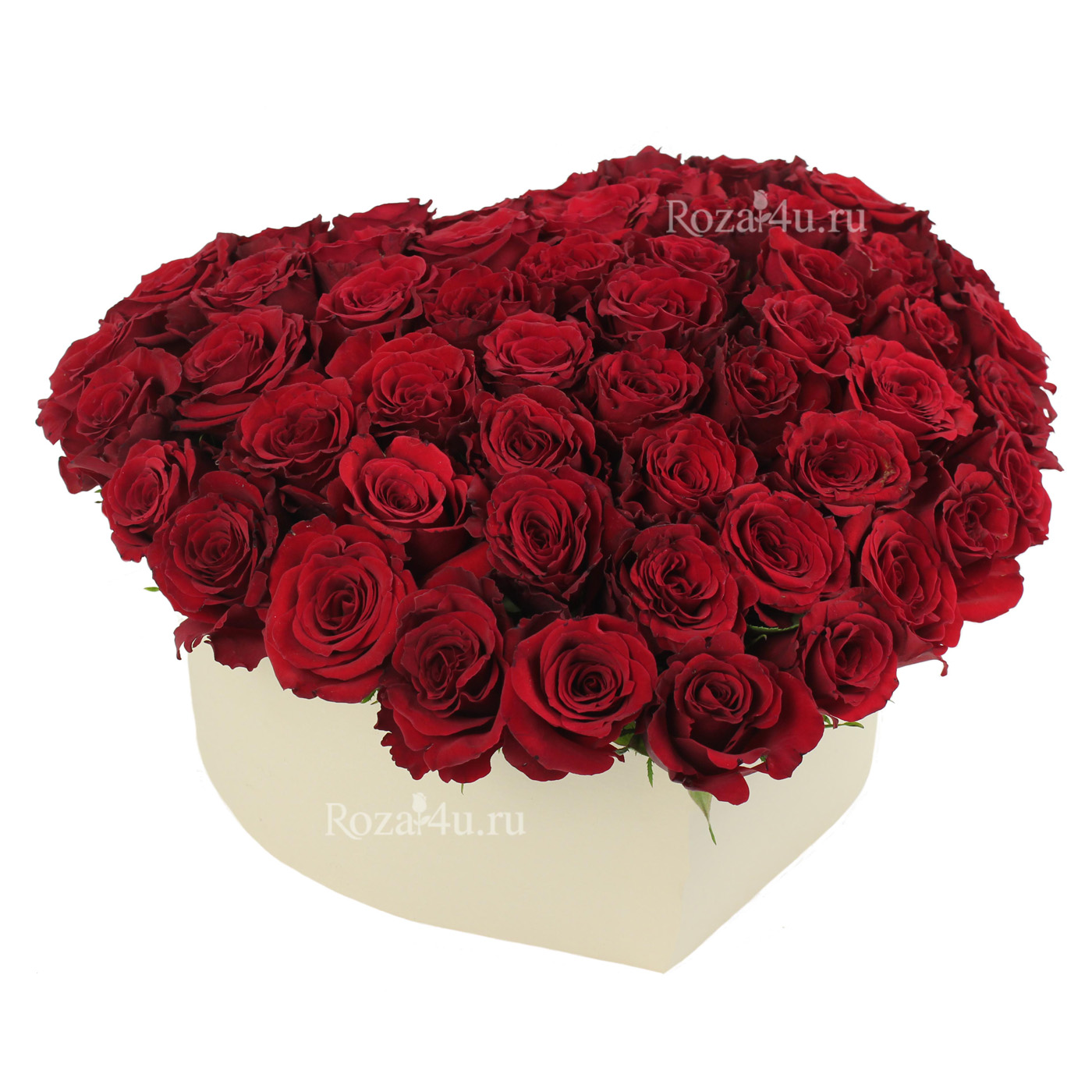 Красные розы в коробке формы сердца "День любви"