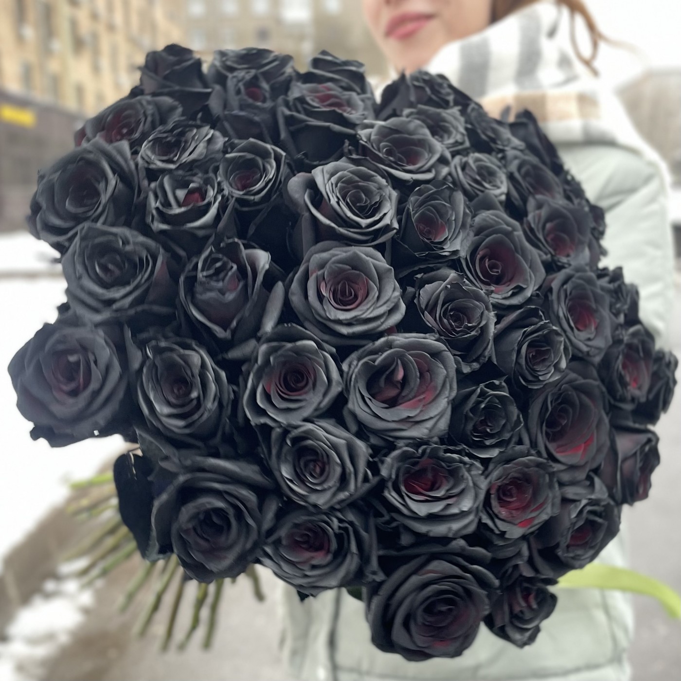 Черная роза Эквадор 60 см