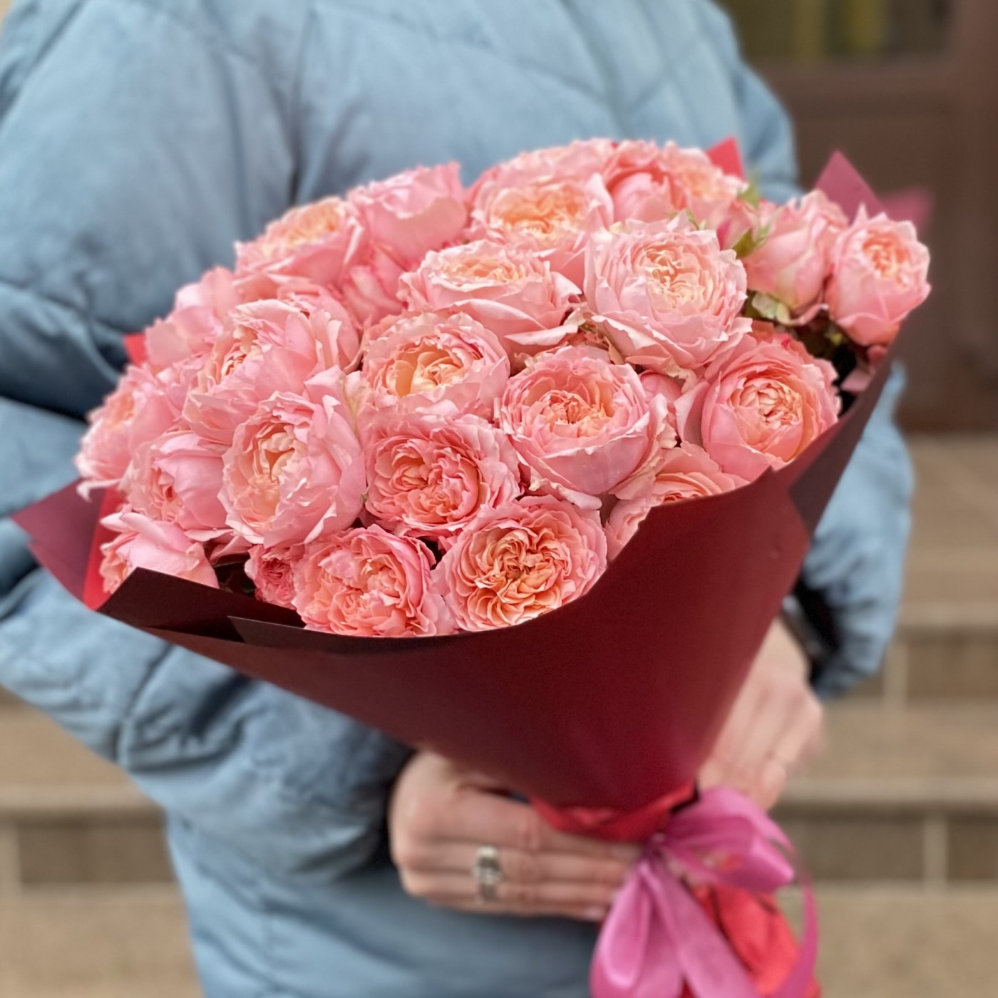 Букет персиковых роз Джульетта