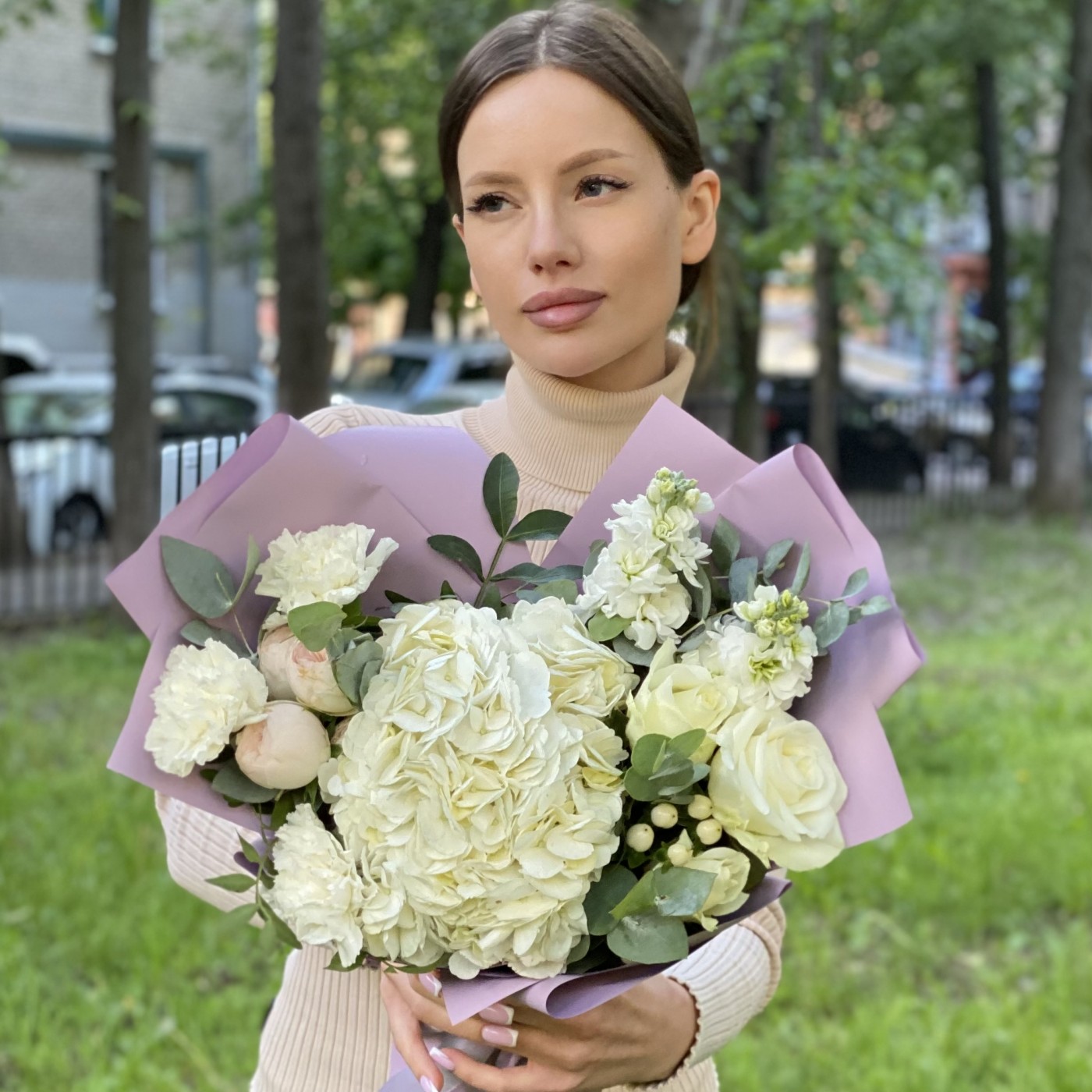 Букет Нежные сны с гортензией