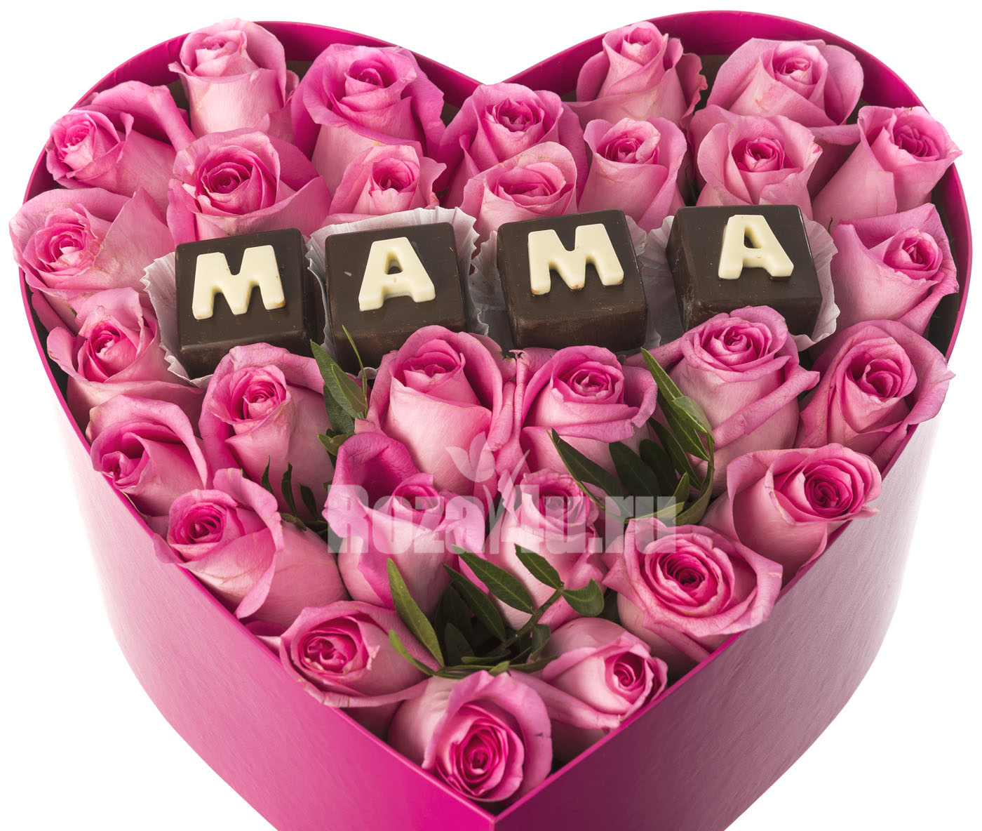 Коробка с розами "Подарок маме"