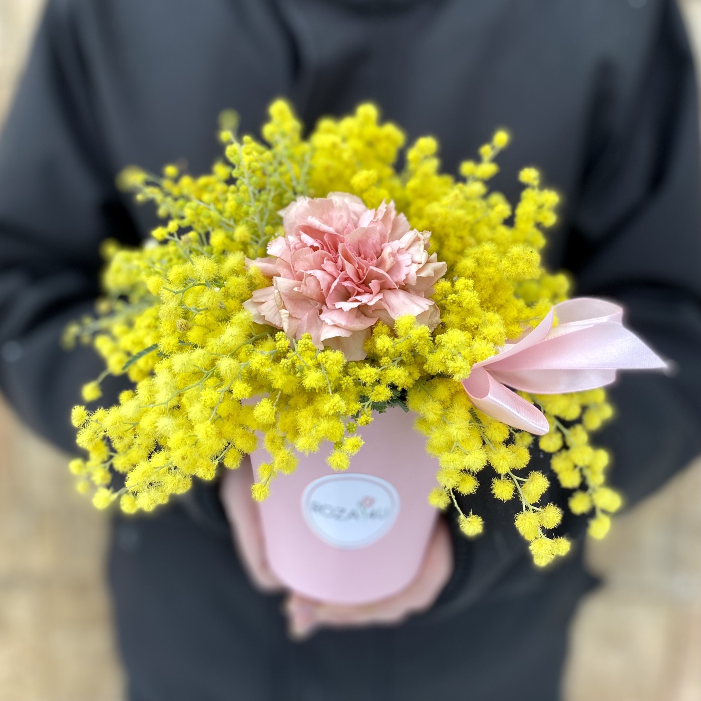 Мимоза в мини коробке