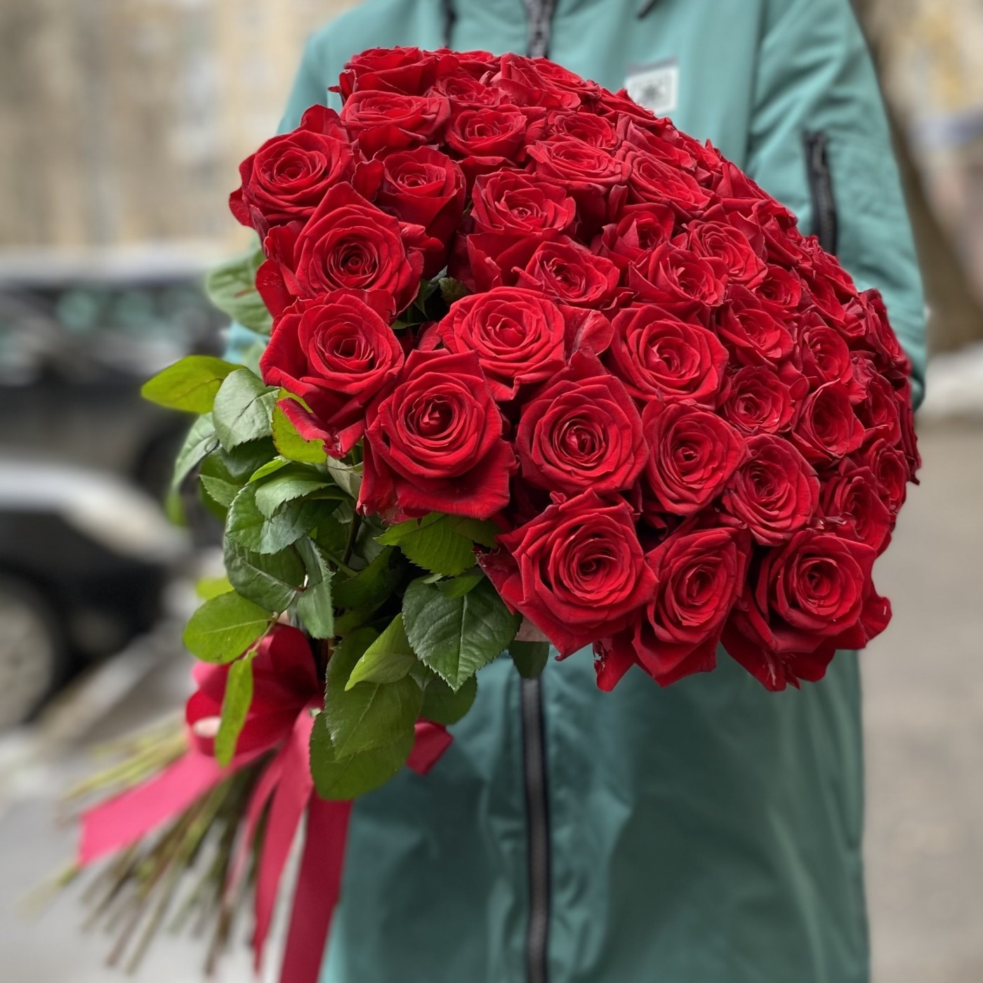 Роза красная 60 см