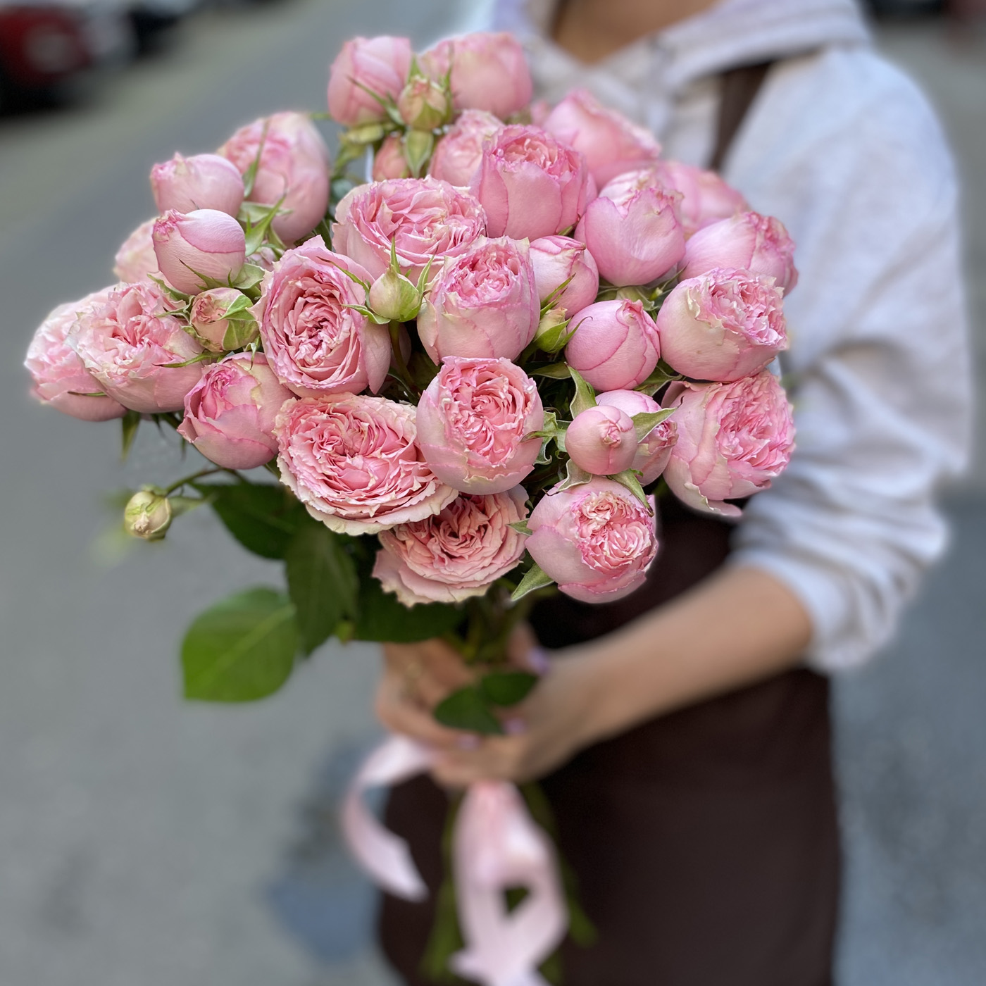 Кустовая пионовидная роза Pink Blossom