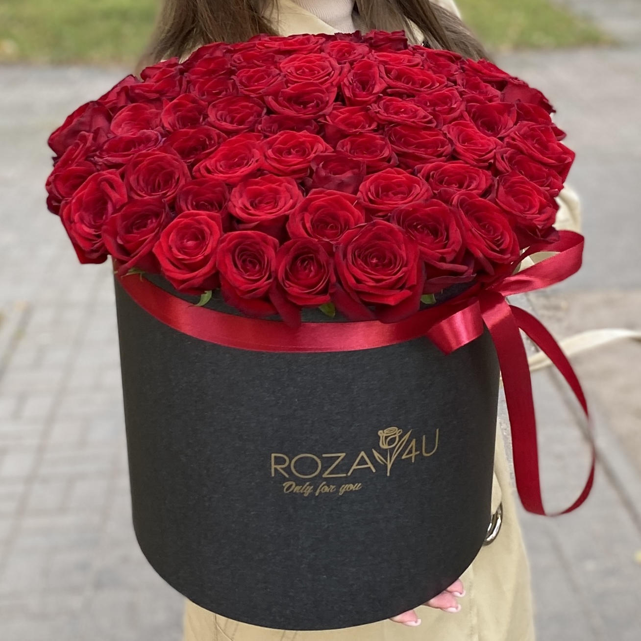 101 ароматная красная роза в коробке