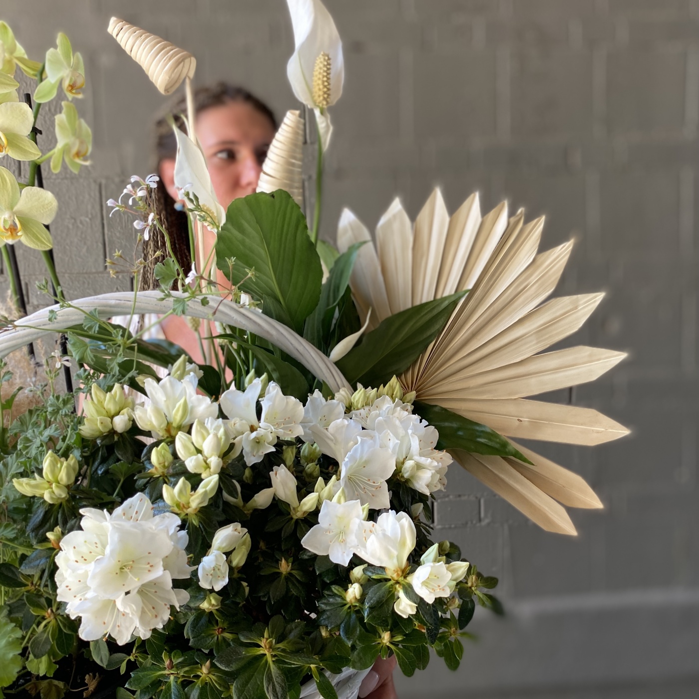 Корзина с горшечными растениями Райский сад